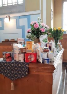 A collection of goods for Harvest Festival.