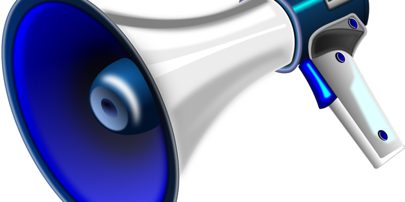 A cartoon image of a megaphone
